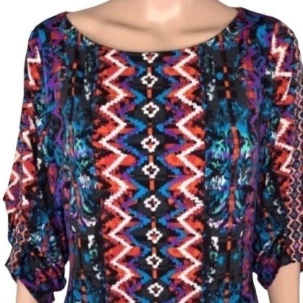 LAUNDRY by Shelli Segal Aztec design dress size 8P - Picture 3 of 7